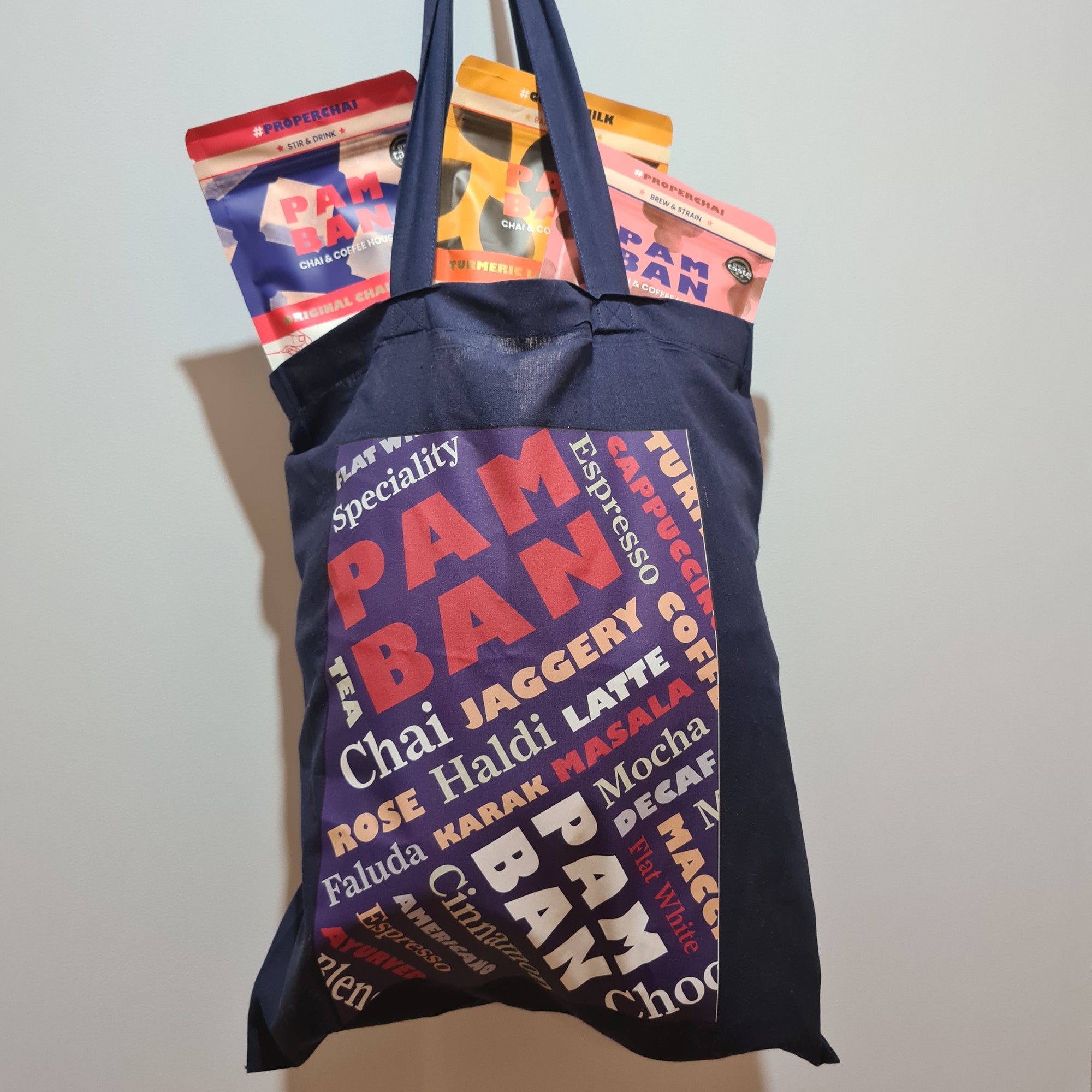 Pamban Reusable Canvas Tote Bag - Blue