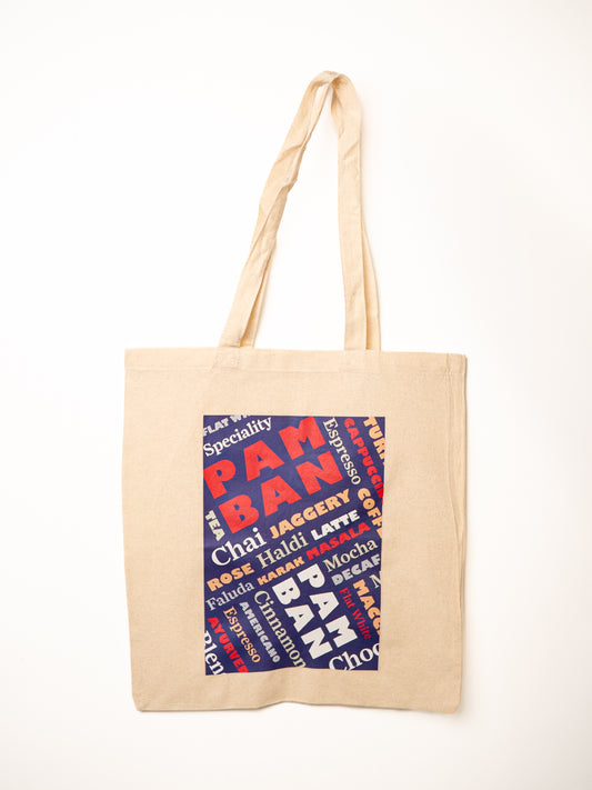 Pamban Reusable Canvas Tote Bag - White